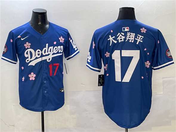 Men%27s Los Angeles Dodgers #17 Ohtani Royal 2025 Tokyo Series Limited Stitched Jersey